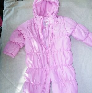 Baby girl pink snowsuit